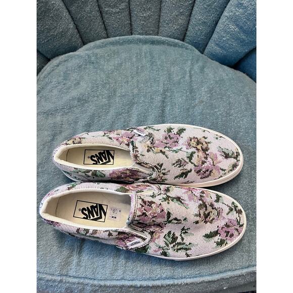 vans tapestry floral slip on shoe size 10.5 canvas skate casual - Picture 3 of 6